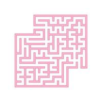 rosa quadratisches Labyrinth. ein Spiel für Kinder. einfache flache Vektorillustration lokalisiert auf weißem Hintergrund. mit Platz für Ihre Bilder. vektor
