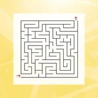 ein quadratisches Labyrinth. ein interessantes und nützliches Spiel für Kinder und Erwachsene. einfache flache Vektorillustration auf einem bunten abstrakten Hintergrund. vektor