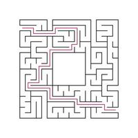 abstraktes komplexes Labyrinth. schwarzer Strich auf weißem Hintergrund. ein interessantes Puzzle-Spiel für Kinder. Vektor-Illustration. mit dem richtigen Weg. vektor