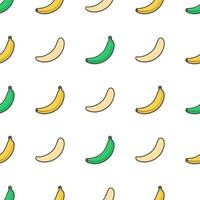 Banane Obst nahtlos Muster auf ein Weiß Hintergrund. frisch Banane Vektor Illustration
