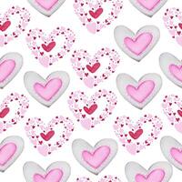 Satz von großen isolierten Aquarell Valentinstag Konzept Element schöne romantische rot-rosa Herzen für die Dekoration, Vektor-Illustration. vektor