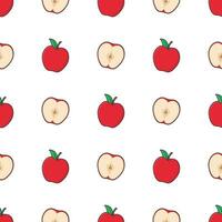 Apfel nahtlos Muster auf ein Weiß Hintergrund. Apfel Obst Vektor Illustration