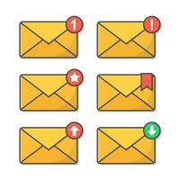 Benachrichtigung Botschaft oder Email Vektor Symbol Illustration. Mail Briefumschlag Benachrichtigung eben Symbol
