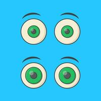 einstellen von Karikatur Augen Vektor Symbol Illustration. Mensch Auge eben Symbol