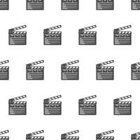 Film Klöppel Tafel nahtlos Muster auf ein Weiß Hintergrund. Film Produktion Thema Vektor Illustration