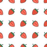 Erdbeeren nahtlos Muster auf ein Weiß Hintergrund. frisch Erdbeere Vektor Illustration