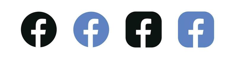 uppsättning av social nätverkande ikoner. Facebook platt ikoner isolerat på vit bakgrund. Facebook vektor logotyp ikon uppsättning.