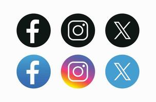 einstellen von Sozial Medien Logo im Weiß Hintergrund. Sozial Medien Symbol einstellen Sammlung. vektor