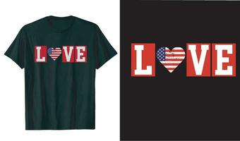 kärlek USA t skjorta design för USA älskare vektor
