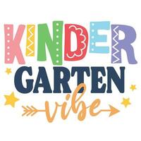 Hallo Kindergarten isoliert auf Weiß Hintergrund. zuerst Tag von Schule Gruß Text. inspirierend positiv Zitate, motivierend, Typografie, Beschriftung Design, druckbar Poster, T-Shirt vektor