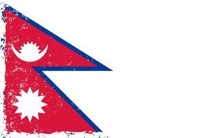 nepal flagga grunge bedrövad stil vektor