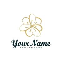 elegant reste sig blomma logotyp design vektor. minimalistisk reste sig blomma logotyp design mall begrepp vektor