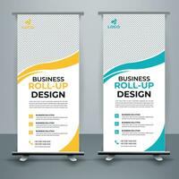 modern rollen oben Banner Vorlage, standee Vorlage, x-Banner Vorlage, Flagge Banner. Vertikale, abstrakt Hintergrund, ziehen oben Design, modern X-Banner, Rechteck Größe. vektor