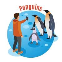 Foto mit Pinguin-Hintergrund-Vektor-Illustration vektor