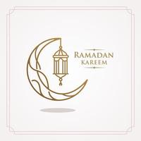 enkel ramadan kareem arabisk kaligrafivektor, eid mubarak hälsningslinje ikon minimal och enkel vektordesign med moské glödande lykta och hängande halvmåne stjärna för bakgrund och banner vektor