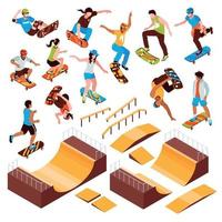 Skateboard-Park-Konstruktor-Set-Vektor-Illustration vektor