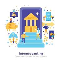 Internet-Banking-flache Illustrationsvektorillustration vektor