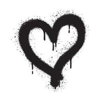 spray graffiti hjärta symbol isolerat på vit bakgrund. vektor