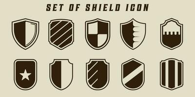uppsättning av isolerat skydda ikon vektor illustration mall grafisk design. bunt samling av olika skydd eller bricka av säkerhet tecken eller symbol