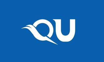 uq, qu abstrakt brev logotyp monogram vektor