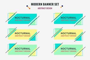 modern abstrakt vektor baner uppsättning. platt geometrisk form med annorlunda färger och annorlunda stil. mall för webb eller skriva ut design, redo till använda sig av.