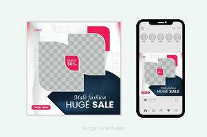 mode försäljning sociala medier postmall vektor