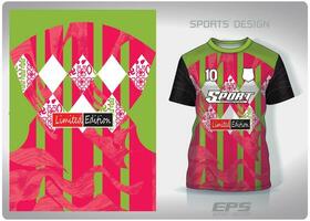 vektor sporter skjorta bakgrund bild.rosa trä skära kalk grön mönster design, illustration, textil- bakgrund för sporter t-shirt, fotboll jersey skjorta