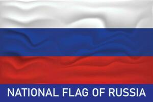 nationell flagga av ryssland 3d effekt vektor