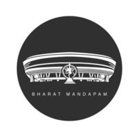 Bharat mandapam pelare hall i Indien med nataraj shiva staty vektor ikon.