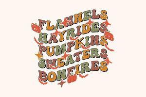 flanell hayrides pumpor tröjor brasor eps t-shirt design vektor