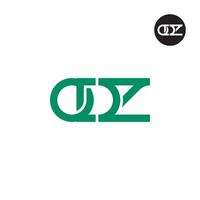 Brief odz Monogramm Logo Design vektor