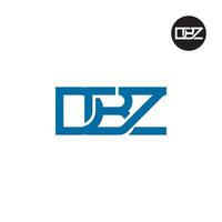 brev dbz monogram logotyp design vektor
