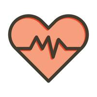Herz Bewertung Vektor dick Linie gefüllt Farben Symbol zum persönlich und kommerziell verwenden.