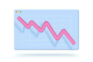 vektor ikon av röd pil på blå skärm i 3d stil. vektor illustration av handel pil för företag.