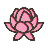 Lotus Blume Vektor dick Linie gefüllt Farben Symbol zum persönlich und kommerziell verwenden.