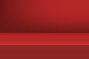 tom studio röd bakgrund för produktvisning med kopieringsutrymme. showroom shoot gör. banner bakgrund för annonsera produkt. vektor