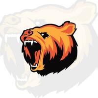 modernes professionelles Grizzlybär-Logo für ein Sportteam vektor