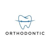kreativ, einfach, und modern kieferorthopädisch zum Zahn Gesundheit und Zahnarzt Logo Design Vektor