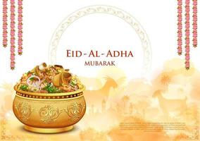 Illustration von Schafen, die Eid ul Adha wünschen, glückliches Bakra id heiliges Festival des Islam muslim vektor