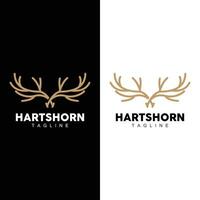 Hirsch Horn Logo Design Horn Tier Illustration minimalistisch einfach Symbol Symbol vektor