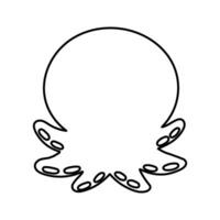 söt bläckfisk linje ikon för färg sida hav djur- tecknad serie vektor illustration