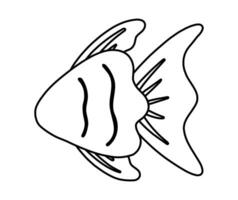 Fisch Linie Symbol zum Färbung Seite Meer Tier Karikatur Vektor Illustration