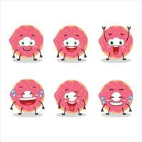 tecknad serie karaktär av jordgubb munk med leende uttryck vektor