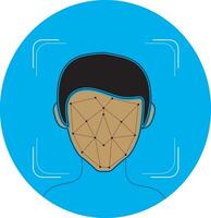 ansikte erkännande. ansiktsbehandling igenkännande systemet begrepp. biometrisk läser in, 3d läser in. ansikte id. Identifiering av en person genom de systemet av erkännande. vektor