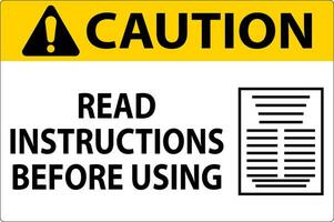 varning maskin tecken läsa instruktioner innan använder sig av vektor