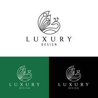 minimalistisch Linie Kunst Luxus Logo vektor