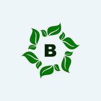Blatt und Brief b Logo Design vektor