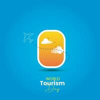 Welt Tourismus Tag Konzept Design Vektor Illustration