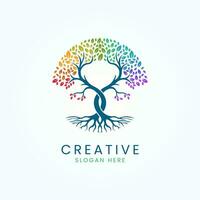 modern bunt Kreis Baum Logo Design Vektor Bild