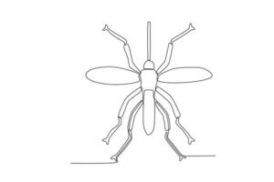 ein Single kontinuierlich Linie Zeichnung von ein Moskito zum das Bauernhof Logo Identität. Single Linie Zeichnung Grafik Design Vektor Illustration